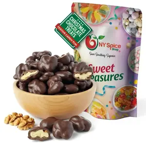NY Spice Shop - Dark Chocolate Walnuts - 8oz, 1lb, 3lb - Rich Cocoa & Crunchy Nut Delight - Bittersweet Dark Chocolate with Nutty Roasted Walnut Flavor - Whole or Halved Premium Walnuts - Perfect Snack & Gift Treats