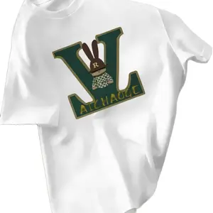 Men's 100% Cotton T-shirt with Unique L Alchagne Design and Bunny Logo