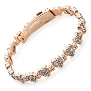 Riddle Copper Bracelets for Women Pure Copper Rose Gold Heart Magnetic Bracelet  Trendy Stack Bangle Stretch Bangle