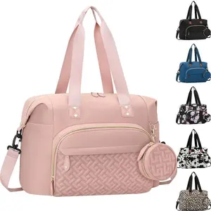Diaper Bag Tote  Travel With Pacifier Case Cute Maternity Stylish For Mom Dad Pink