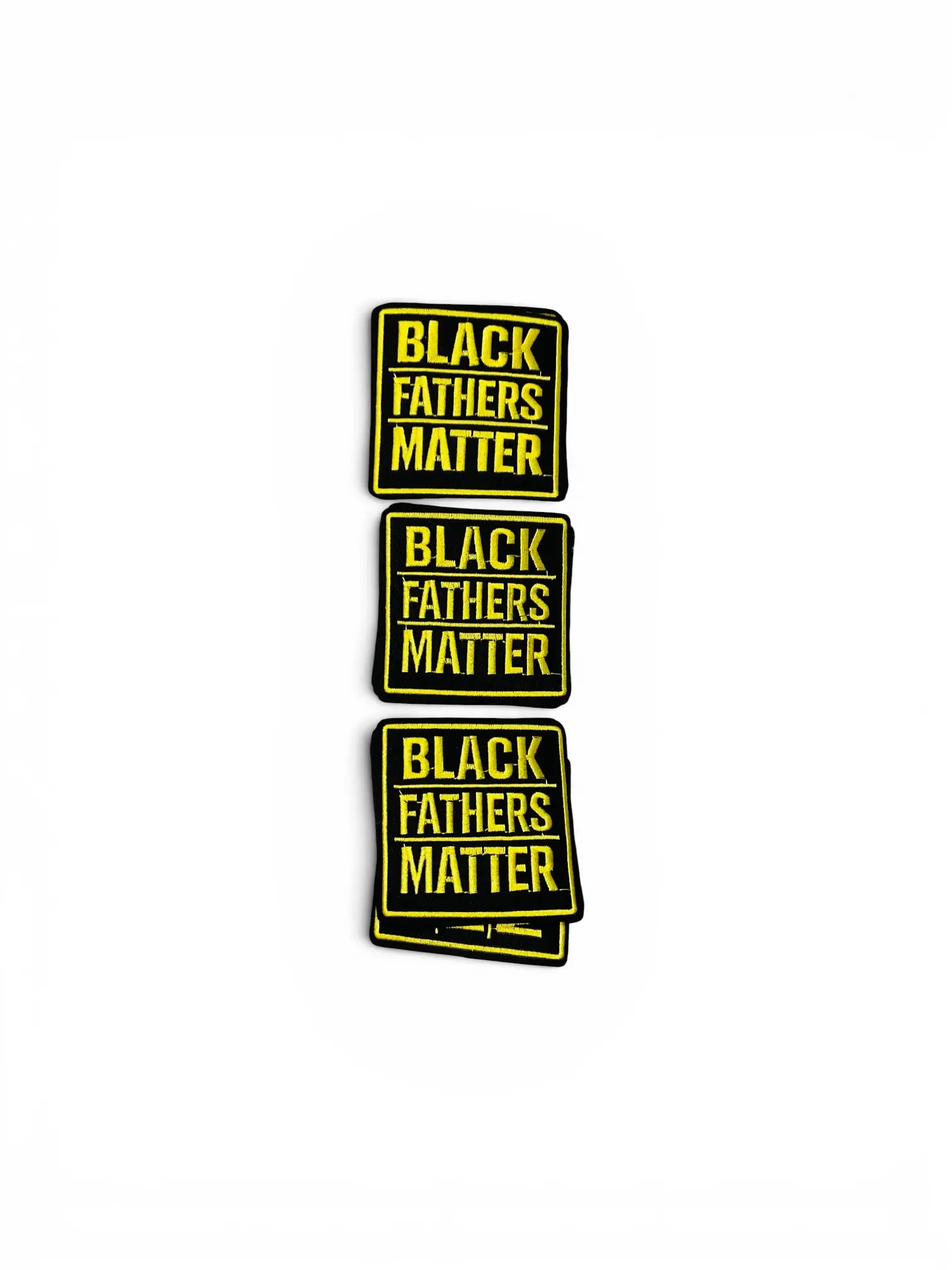 Cazbaa Creations Black Fathers Matter Fabric Embroidered Sew-on Patch - 3.0x3.0 in, Durable Finish, Uplifts and Honors Black Fatherhood, Fits Jackets-Hats-Backpacks, Ideal for Father’s Day, Birthdays