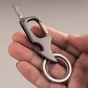 Multi-Tool Keychain with Secure Carabiner Clip, Bottle Cap Opener, Letter Opener - Practical Gift for Dad, Ideal for Everyday Use, Keychains