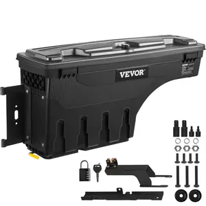 VEVOR Truck Bed Storage Box,  Lockable Swing Case with Password Padlock, 6.6 Gal/25 L ABS Wheel Well Tool Box, Waterproof and Durable, Compatible with Ford F-150 2015-2021, Drivers Side
