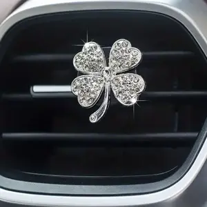 Car Bling- Four Leaf Clover Vent Clip jewellery decoration