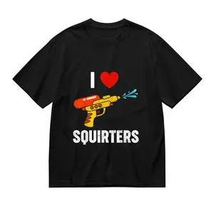 Funny Water Gun Graphic Tee – I Love Squirters Black T-Shirt for Women & Men, Soft Relaxed Fit, Casual Statement Shirt