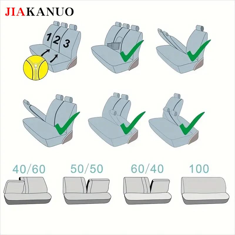 JIAKANUO Universal Car Seat Covers Set PU Leather for 2/5 Seats, Full Protection for Car Front & Rear Seats, Waterproof & Anti-Scratch, Fit Most Cars SUVs Vans Trucks, Automotive Seat Protectors, Airbag Compatible, Car Interior Accessories