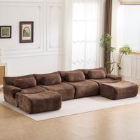 Chocolate - 4 Seater + 2 Ottomans (148.2")