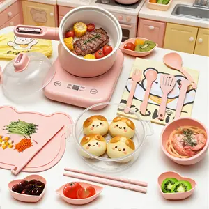 Kids Real Cooking Set Mini Pink Kitchen Playset for Ages 8-12 Montessori Educational, Real Food Making Kids Real Cooking Set Mini Pink Kitchen Playset for Ages 8-12 Montessori Educational, Real Food Making