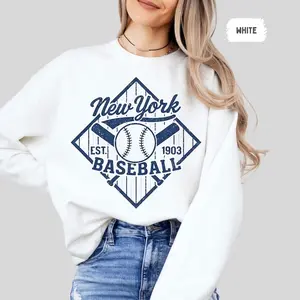 New York Baseball Sweatshirt, Crewneck Jumper, Unisex Sports Team Clothing, Gift for Baseball Fans, NY Sport Fan Apparel, Gameday sweater Breathable Casual
