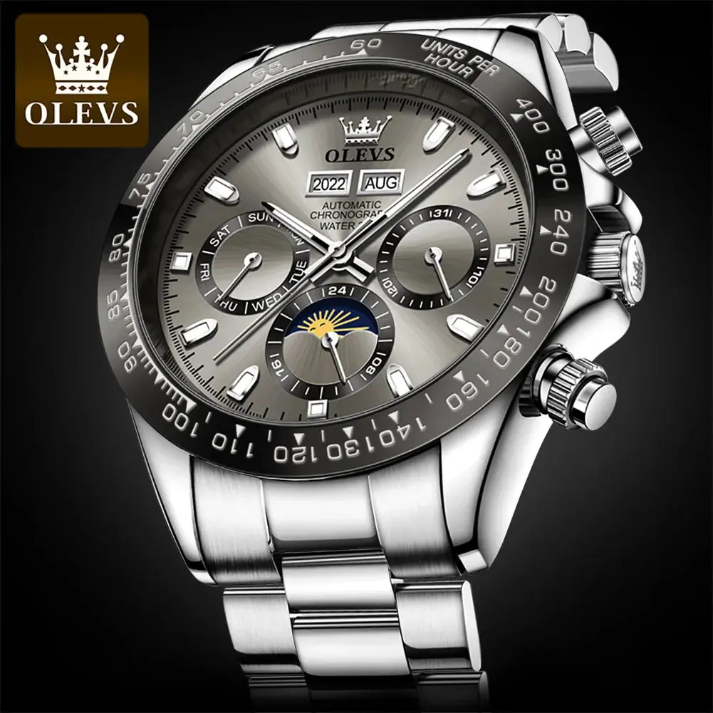 OLEVS 6654 Men's Watch - Automatic Mechanical, Sport, Waterproof, Luminous, Week Calendar