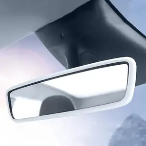 Car Rearview Mirror Protective Cover, Silicone Anti-collision Frame, Soft Protective Cover, Car Interior Accessories for Tesla Model 3 Y Automotive
