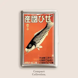 Vintage 1930 Japanese Buy Domestic Poster Art Cigarrette Case Zigarettenetui Wallet Vintage Metal 100s Box Blunt Holder Gift