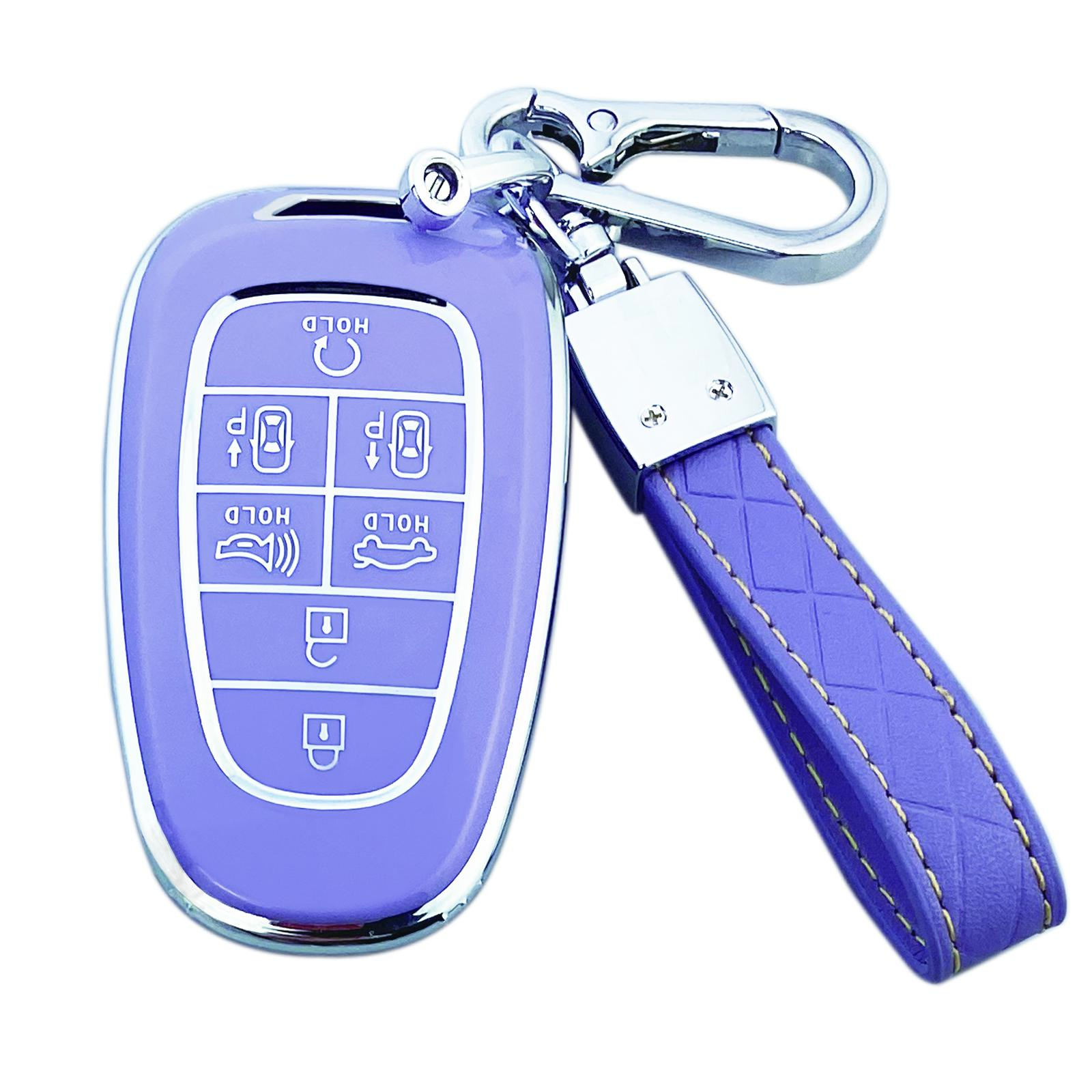 Car Key Fob Cover Case - Protector, Holder, Covers Compatible with Hyundai Sonata, Santa Fe, Tucson, Nexo Car Interior Accessories Shell, Key Fob Protector, Car Key Holder