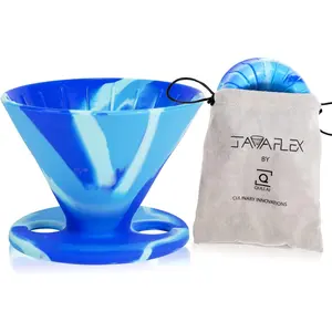 the Original Javaflex Premium Foldable Silicone Pour over Coffee Maker and Storage Pouch. Uses #2 V60 Cone Coffee Filters