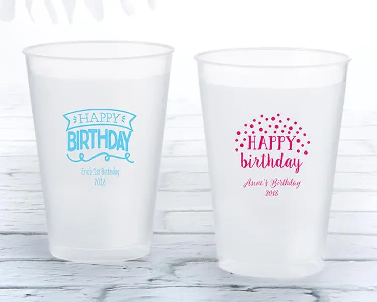 Kate Aspen 18146NA-NBD 10 oz Personalized Frosted Flex Cup - Happy Birthday