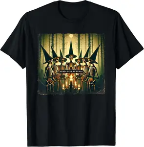 Girl Will Be Girls Witch Halloween Skeleton Funny Witchy T-Shirt V7