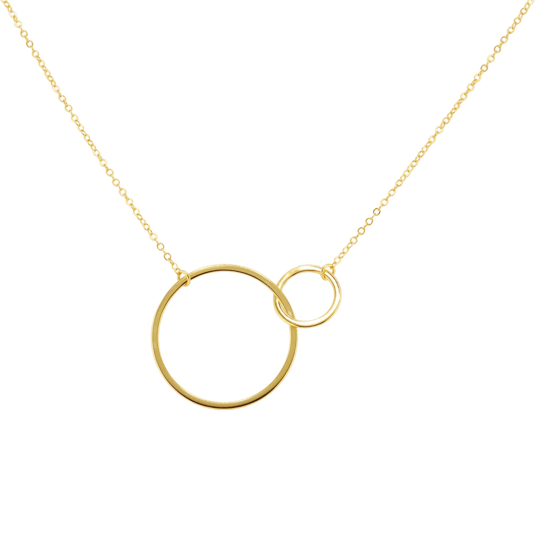 Double Circle Necklace - Made in NYC, Simple Design, 7-14 Day Production Time