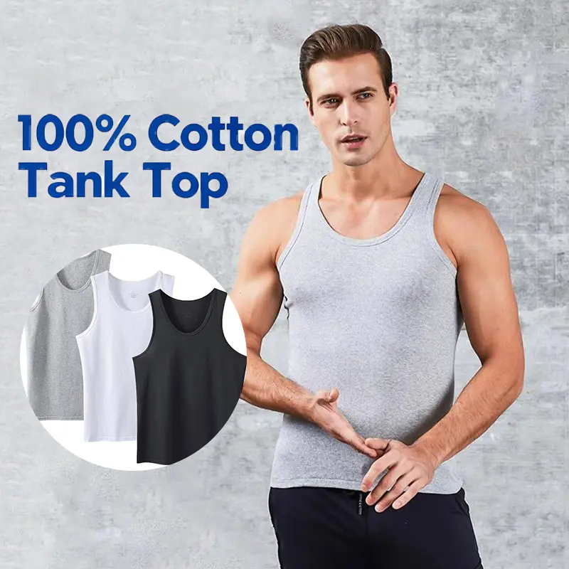Sleeveless Shirt Classic Tank Top - Men's Shirt, Classic Design, Fitness Wear Please size up