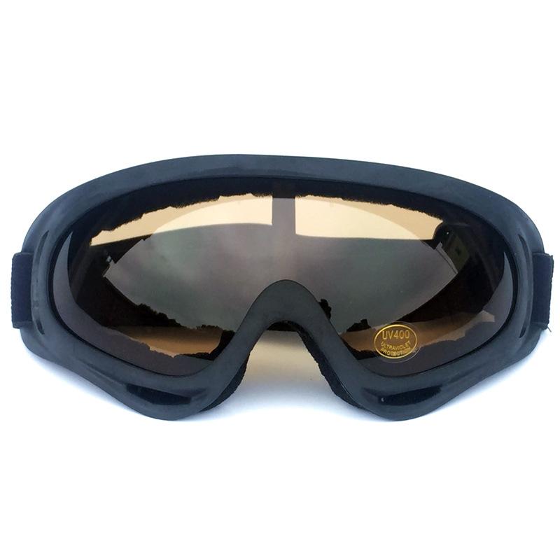 Unisex Windproof Ski Goggles - OneSize, Black Frame Orange/Blue Frame Colorful Film, Lightweight Secure Fit, Anti-Fog UV Prevention Durable PC Plastic Lens, Wide Viewing Angle, Functional Look for Multiple Sports, Pc Lens