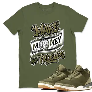 Unisex T-shirt To Match Sneakers Jordan 3 Family Affair - Make Money Not Friends. 100% Cotton for Casual Wear. Comfortable Summer Unisex T-Shirt to match Jordan Sneaker. Streetwear Style. urban outfitters
