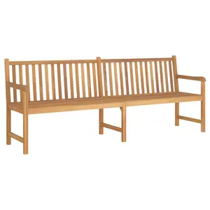 vidaXL Outdoor Patio Bench, Garden Bench with Armrests, Front Porch Chair Bench for Patio Porch Poolside Balcony, Farmhouse Style, Solid Wood Teak 316624