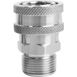 Pressure Washer Hose Adapter, M22-15mm to 3/8 Quick Connect Fitting, 5000 PSI, Stainless Steel High Flow Nozzle