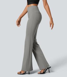 【Creator’s Pick】Halara Flex High Waisted Back Side Pocket Slight Flare Work Pants#TikTokShopSpringGlowUp