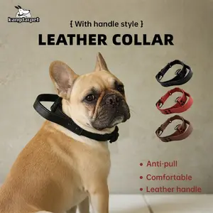 Heavy Duty Dog Collar with Control Handle Adjustable Tactical Collar Anti-Pull Training Walking for Large Breeds