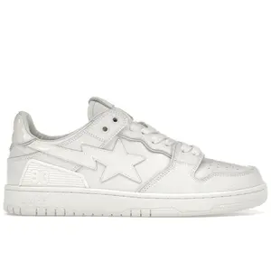 BAPE Men's A Bathing Ape Bape SK8 Sta Triple White Patent Leather Sta Logo Skateboarding Shoes, from StockX