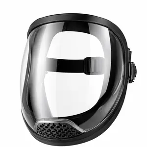 Adjustable Full-Face Safety Shield – Transparent Protective Visor, Durable Heat & Impact Resistant Plastic Mask for Work, Kitchen & Outdoor Use with Drawstring Closure
