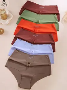 6-Pack Plus Size High Waist Briefs, Breathable Ice Silk Seamless Underwear for Full Coverage Comfort