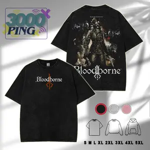 Bloodborne Blood Washed Tee Unisex Heavyweight Cotton T-shirt for Game Fans, Graphic Tees, Casual Outfits, Men Gifts, Clothes MenswearS vintage Fabric Top