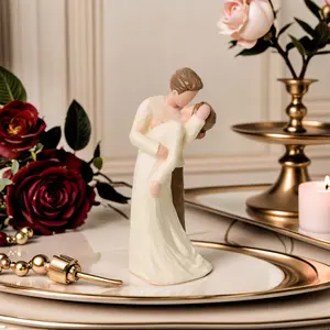 love gifts，Wedding for Couple, bedroom or living roomdecor，gifts for boyfriend，Newly Wed Love Statue Gifts Kiss of Victory Couple Figurine for Engagement Wedding Registry，wall decor