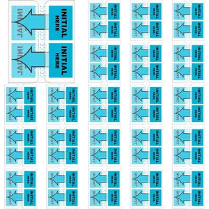 800-Piece Sign Here Tabs - 1 Inch Sticky Flags for Document Notarization, Office Notebook and Book Annotation - Initial Here Stickers(Blue,Initial Here)