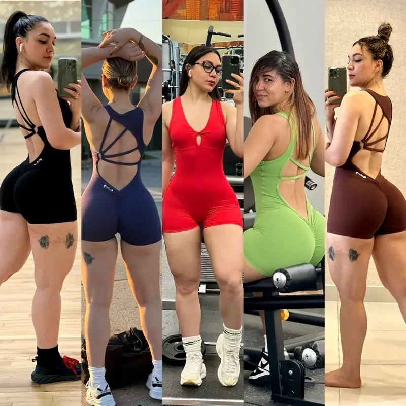 Active Short Jumpsuit for Women - Available in Various Colors, Ideal for Gym Wear and Active Lifestyle - Overalls, Womenswear