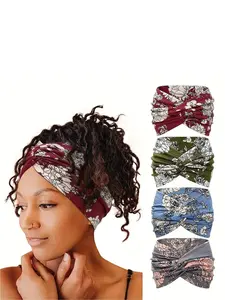 Wide Headbands for Women Cute Boho Headband Floral Knotted Turban Head Bands Soft Hair Wraps African Head Scarf Fashion Turban Hairband Large Scarf Headband For Women’s Hair Accessories