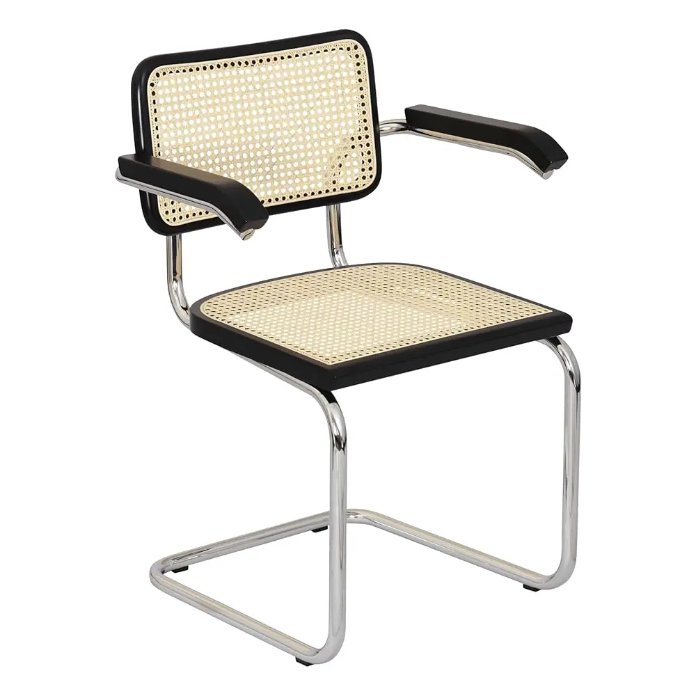 Furnish Theory Marcel Breuer Cane Cantilever Armchair with Chrome Frame