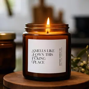 New Home Gift: Custom Scented Soy Wax Candle - Housewarming Closing Gift Decor Glass