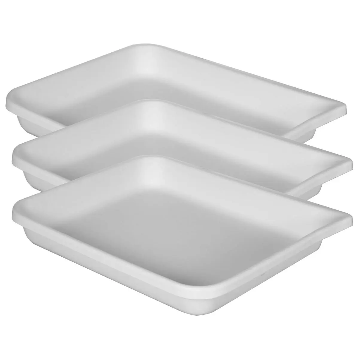 Cesco Plastic Print Developing Tray with Flat Bottom, 11x14x3" Deep, Set of Three Trays.