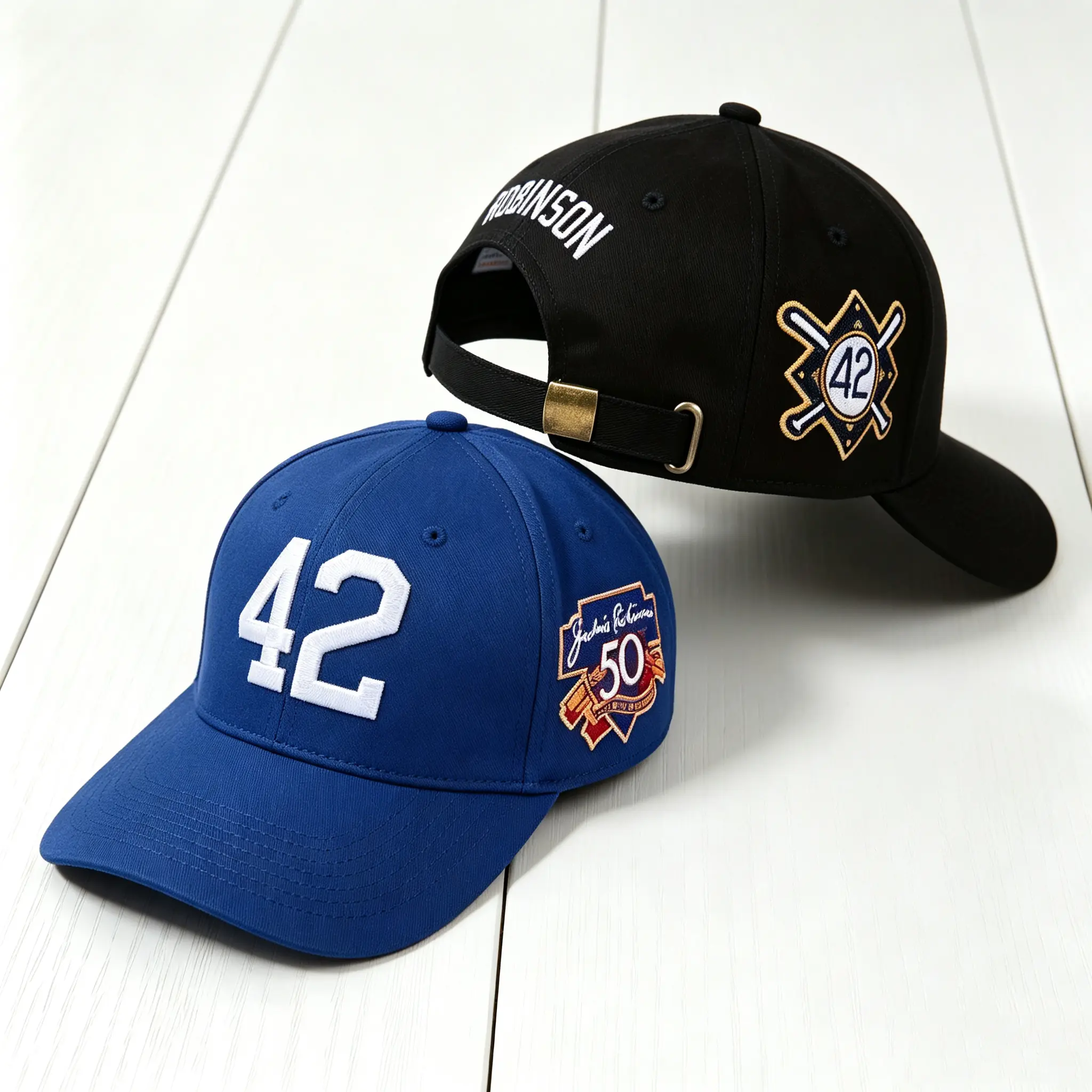 Unisex 42 Embroidered Baseball Cap - Vintage 50th Anniversary Patch Detail, Adjustable Buckle, Sport Casual Dad Hat, Hip Hop Streetwear Accessory for Baseball Fans, Ideal Father's Day Gift, Polyester Clothing