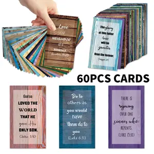 60pcs Inspirational Focus Prayer Cards with Assorted Bible Verses, Mini Scripture Cards, Quote Cards, Daily Affirmation & Motivational Cards, Perfect for Christian Gifts, Church, Bible Study & Daily Devotion