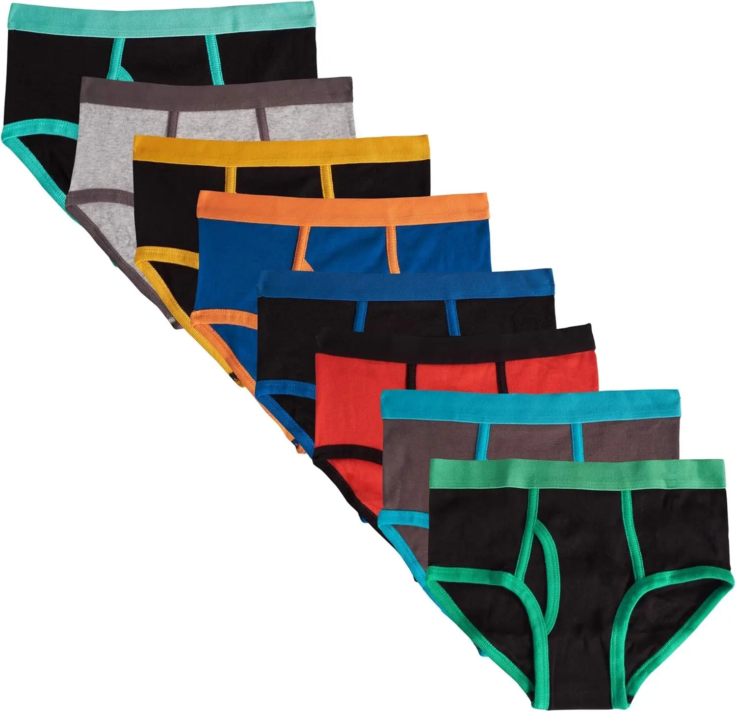 MALLARY BY MATTHEW Boys Kids 100% Cotton Briefs Underwear (16 Pack or 8 Pack), Colorful Prints