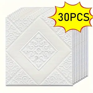 30pcs Self-Adhesive Wall Decals, Waterproof Foam Brick Pattern 3D Stickers, 35x35cm, 3mm Thick, Ideal for Bedroom Decor, Home Renovation