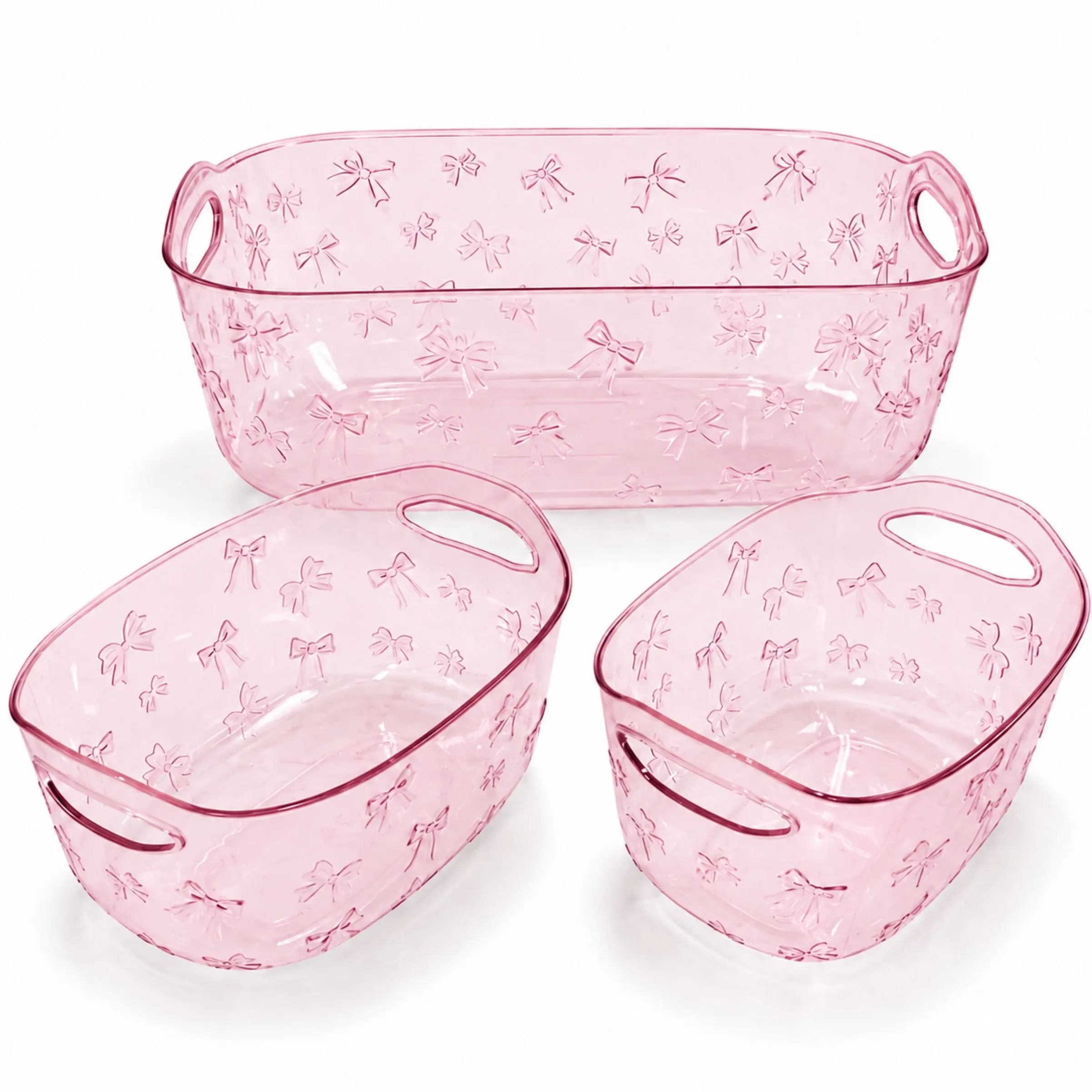 Bows 3 Piece Multipurpose Storage Basket Set