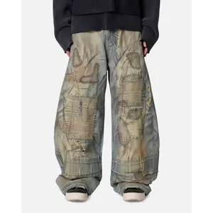MNML Stitched Barrel Denim Pants Vintage Blue