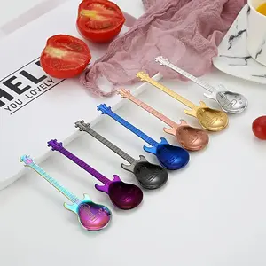 Creative Guitar Spoon, Bass Spoon, Coffee Stirring Spoon, Ice Bar Music Bar Gift Spoon, Unique Musical Instrument Design