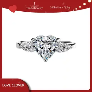Valentine's Day theme 925 sterling silver heart-shaped cut Moissat ring, 2026 Valentine's Day gift, the best gift for girlfriends