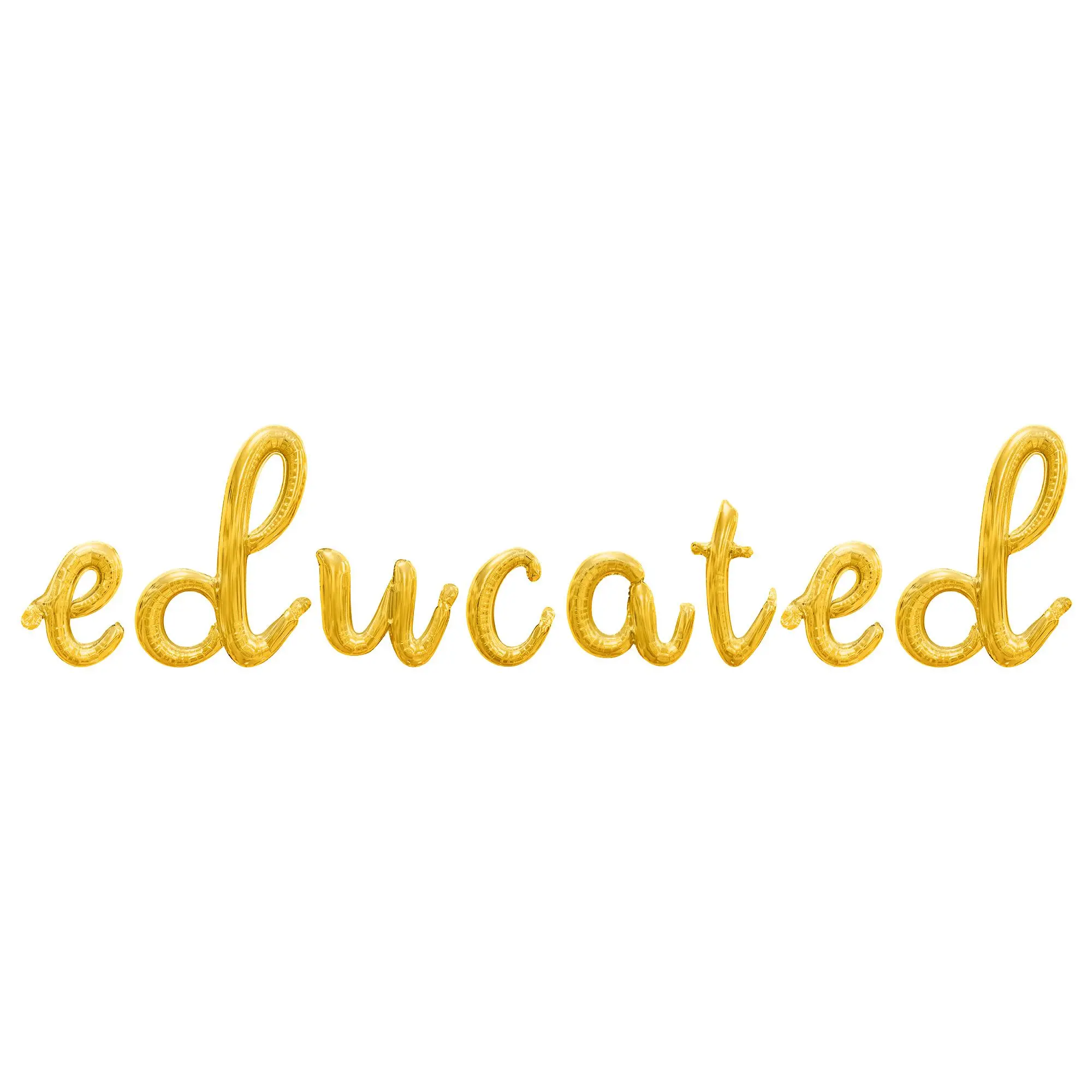 Cursive Script Letter Balloons - EDUCATED 16" Inch Alphabet Letters Foil Mylar Balloon Graduation Banner