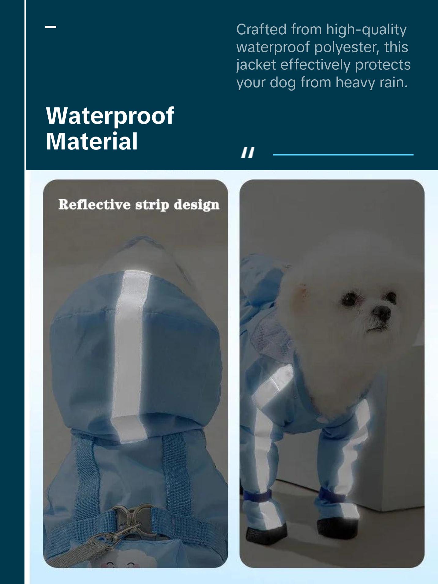 Waterproof Hooded Dog Raincoat Jumpsuit – Reflective Outdoor Jacket for Small to Large Dogs (XS-2XL) Waterproof Hooded Dog Raincoat Jumpsuit – Reflective Outdoor Jacket for Small to Large Dogs (XS-2XL)
