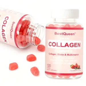 BestQueen Hair, Skin & Muscle Support: 10 - in - 1 Hair Growth Vitamins, Collagen with Folate, Biotin (Gummies & Softgels)，For Women,daily supplements,Non-GMO，Born in the USA,